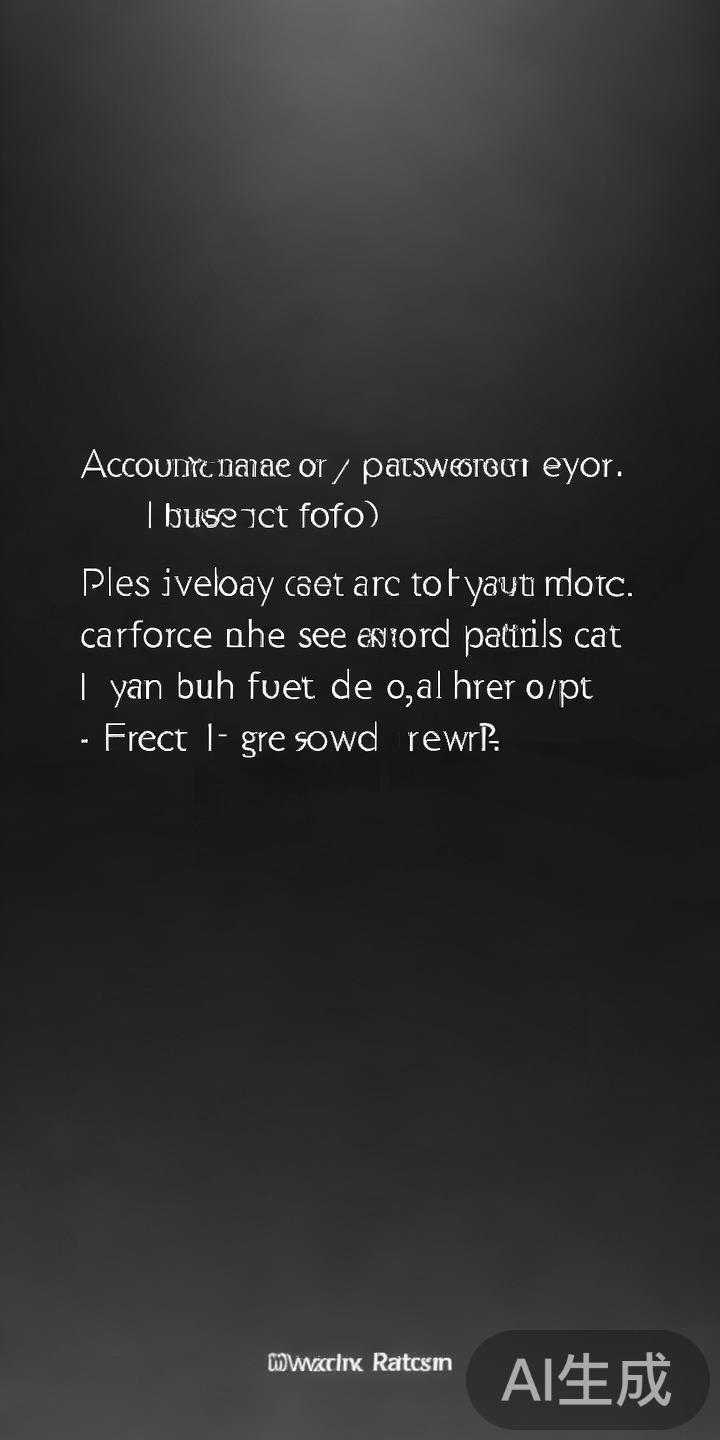 提示账户名或密码错误：请确认输入信息无误，注意区分